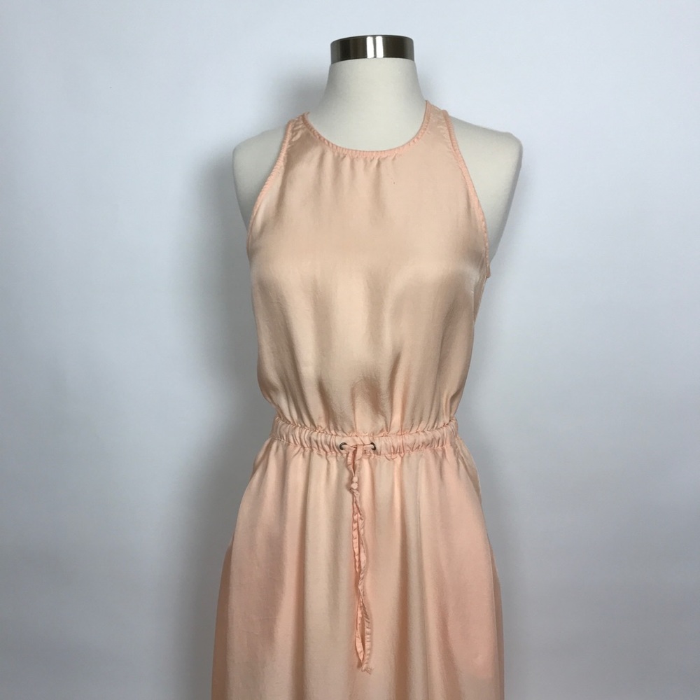 Lou & Grey long peach dress drawstring open back